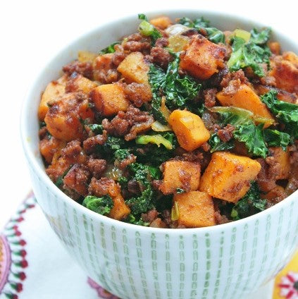 Chorizo with Sweet Potatoes and Kale Recipe