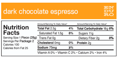 Enduro Bites Dark Chocolate Espresso - Enduro Bites Sports Nutrition